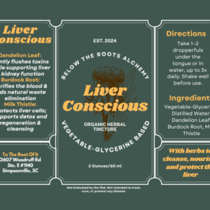 Liver Conscious - Organic Herbal Tincture - 2 Ounces/ 60 mL